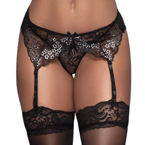 Cinta Liga com Renda Bi-Color Yaffa Y2041