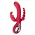 Vibrador com Estimulo Triplo Vermelho