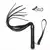 Chicote Luxo Preto com Tiras 40cm Fetiche