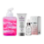Conjunto de produtos de beleza incluindo gel aromatizante Blow Girl, creme clareador Lumina e sérum íntimo La Femme.