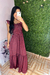 Vestido longo dos sonhos Xadrez vermelho na internet