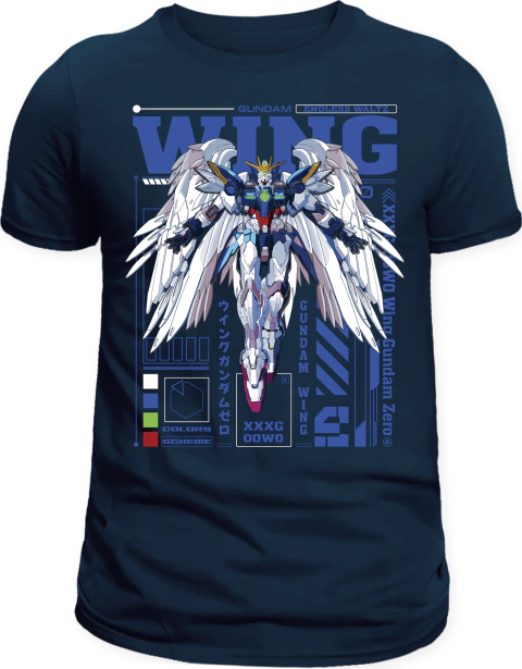 Camiseta XXXG-00W0 Wing Gundam Zero - Corvo Geek Store – Camisetas Exclusivas e Personalizadas