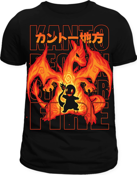 Camiseta Pokémon Kanto Charmander/Charizard na internet