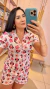 PIJAMA AMERICANO CURTO MINNIE DISNEY - DONA LU PIJAMAS