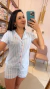 PIJAMA AMERICANO CURTO LISTRAS AZUL - loja online