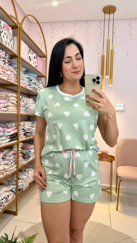 BABY BLOOM CURTO VERDE CORAÇÕES - comprar online