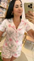 PIJAMA AMERICANO CURTO CACTOS E ROSAS - loja online
