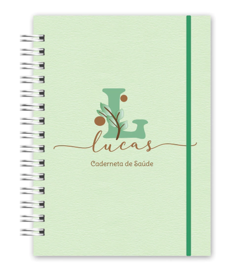 Caderneta de Vacina - Inicial Verde com Folha