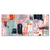 Trio Quadros Decorativos Tela Abstrato Rose Tiffany - comprar online