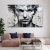 Quadro Decorativo em Tela Canvas Grande 3D Colagem Homem Preto Branco H07