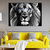 Quadro Decorativo em Tela Canvas Grande 3D Leao de Juda Olhos Azuis Sala