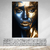 Quadro Decorativo em Tela Canvas Grande 3D Mulher Azul Dourado Salão 07 - comprar online