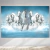 Quadro Decorativo em Tela Canvas Grande 3D Cavalos Pintura Branco Fazenda - comprar online