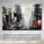 Quadro Decorativo em Tela Canvas Grande 3D Colagem Cidade Preto Branco H3 - comprar online