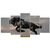 Quadro Decorativo Mosaico Cavalo Preto Selvagem Sala 158x65 - comprar online