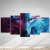 Quadro Decorativo Mosaico Lobo Cosmico Universo Sala 158x65 na internet