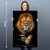 Quadro Decorativo em Tela Canvas Grande 3D Onca Pintada Close Sala Quarto - loja online