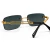 Óculos de Sol Retangular Royal - Preto com Dourado - Califa Brand