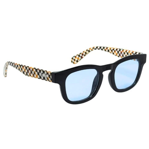 ÓCULOS DE SOL FLIP - PRETO COM AZUL HASTE XADREZ - comprar online
