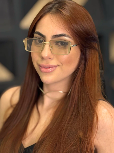 Óculos de Sol Retangular Bella - Transparente - comprar online