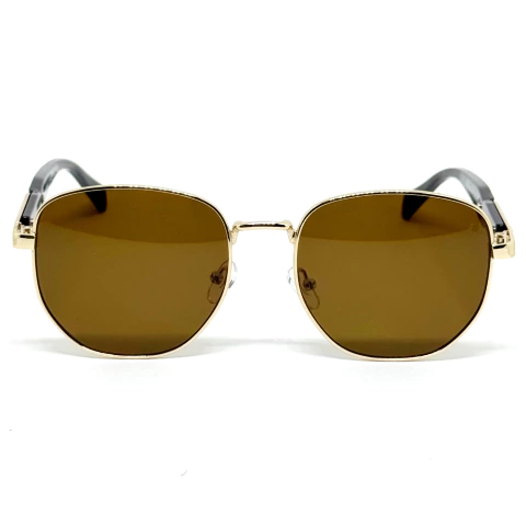 ÓCULOS DE SOL HEXAGONAL RIVER - MARROM - comprar online