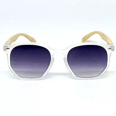 ÓCULOS DE SOL IPANEMA WOOD - TRANSPARENTE FOSCO C/ PRETO DEGRADÊ E HASTE CLARA