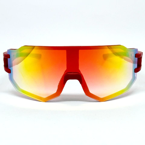 ÓCULOS DE SOL ESPORTIVO FLASH - VERMELHO COM VERMELHO ESPELHADO