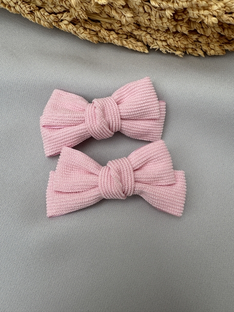 Dupla Laço Infantil Rosa