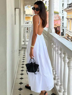 SHEIN VCAY Vestido sin mangas y tirantes espagueti para mujer con espalda descubierta y unicolor, sexy para el verano