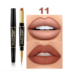 Lápiz labial y delineador de labios de doble extremo, maquillaje de labios antiadherente a prueba de manchas de larga duración en internet