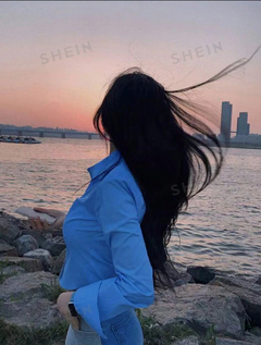 SHEIN Essnce Camisa informal de trabajo de manga larga de unicolor para mujer en primavera/verano en internet