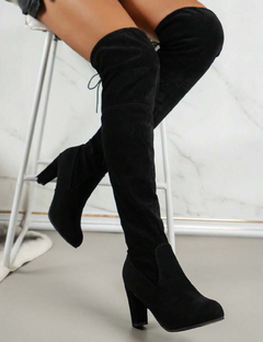 Botas de mujeres de moda sobre rodilla Botas , otoño & invierno nuevo elasticidad Botas , con cordón diseño , cálido & de moda de mujeres largo