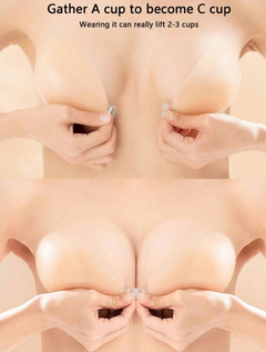 Cinta De Levantamiento De Busto Para Mujer En Color Albaricoque, Cubierta De Pezón Adhesiva Invisible De Silicona Para Vestidos Sin Tirante