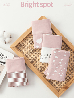 4 piezas/paquete Ropa interior tipo braga de algodón cómoda y transpirable para mujer