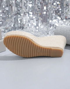 Sandalias con plataforma gruesa y tacón de cuña para mujeres, estilo nuevo de 2024 con toe abierto, correa translúcida, plataforma a prueba de agua y en internet