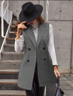 SHEIN Clasi Chaleco De Cuello De Solapa Con Doble Botonadura Y Sin Mangas en internet