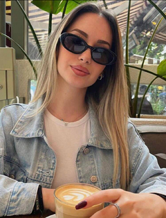 1 pieza Gafas de moda ovaladas negras con decoración de estrella para mujer, adecuadas para el transporte diario, viajes y uso de sombrillas de moda a - comprar en línea