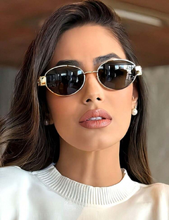 1 par de gafas de sol redondas estilo punk de moda para mujeres, gafas de sol para conducir la tendencia Boom