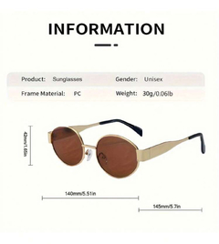 1 par de gafas de sol redondas estilo punk de moda para mujeres, gafas de sol para conducir la tendencia Boom en internet