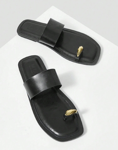 MOTF PREMIUM Sandalias planas con diseño deslizante, casuales y cómodas, zapatos para vacaciones, verano, Halloween, Navidad, otoño, para mujer