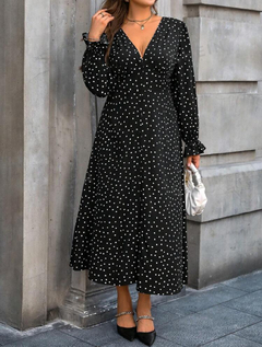 Vestido Negro con lunares - Yoa Sales Havana