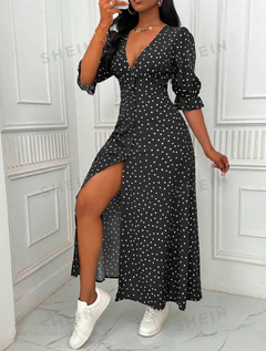 Vestido Negro con lunares - comprar en línea