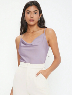 Blusa top de tirantes con cuello desbocado - comprar en línea