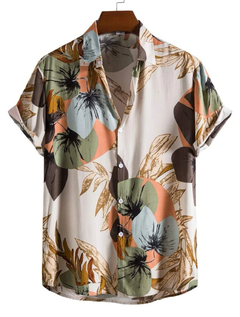 Manfinity RSRT Hombres Camisa al azar con estampado tropical