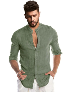 Camisa con botón de cuello alzado - comprar en línea