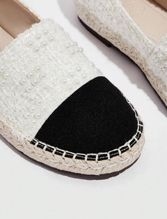 Styleloop Mujer con diseño de perla artificial Espadrillas , vacación exterior de tela Zapatos planos - comprar en línea