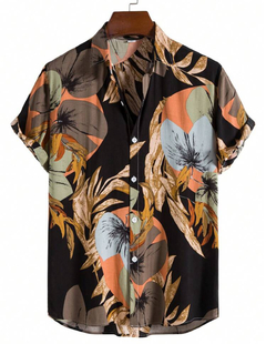 Manfinity RSRT Hombres Camisa al azar con estampado tropical - comprar en línea