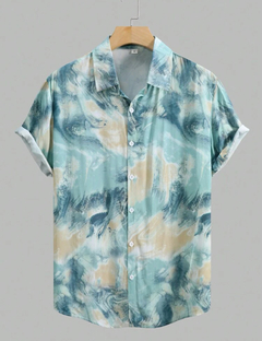Camisa hawaiana de manga corta para hombre con estampado completo