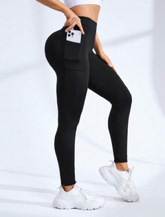 Yoga Trendy Mallas Deportivas Con Cintura Alta En Forma De V Y Bolsillo Para Teléfono