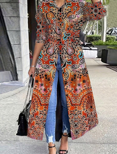 Vestido Kimono Para Mujeres Con Patrón Al Azar